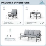 MFSTUDIO 5 Pieces Patio Conversation Sets,Outdoor Metal Furniture Sofas with 1 x... - Image 9