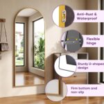 Full Length Mirror, 71"x27" Arched Floor Mirror Freestanding, Floor Standing Ful... - Image 4