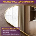 Full Length Mirror, 71"x27" Arched Floor Mirror Freestanding, Floor Standing Ful... - Image 6