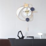 Large Modern Metal Wall Clocks Luxury Silent Hanging Clock with Swing Pendulum f... - Image 4