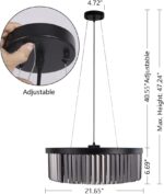 Wellmet Crystal Chandeliers for Dining Room Light Fixture, 6 Lights Farmhouse Ch... - Image 5