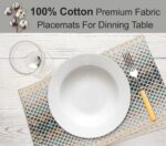Ruvanti Placemats 100% Cotton 13x19 Inch, Dining Table Placemats Set of 6, Moder... - Image 3