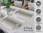 Ruvanti Placemats 100% Cotton 13x19 Inch, Dining Table Placemats Set of 6, Moder... - Image 4