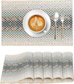 Ruvanti Placemats 100% Cotton 13x19 Inch, Dining Table Placemats Set of 6, Moder... - Image 7