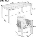 VilroCaz Luxury 5-Piece Patio Dining Set for 4, Acacia Wood Dinning Set with 4 R... - Image 4