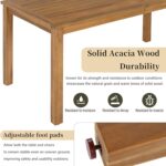 VilroCaz Luxury 5-Piece Patio Dining Set for 4, Acacia Wood Dinning Set with 4 R... - Image 6