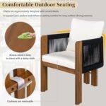 VilroCaz Luxury 5-Piece Patio Dining Set for 4, Acacia Wood Dinning Set with 4 R... - Image 8