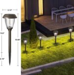 XMCOSY+ Solar Pathway Lights Outdoor, Glass & Stainless Steel Garden Lights with... - Image 6