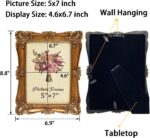 JANDERART Vintage Picture Frame 5x7 Inch, Antique Ornate Photo Frames with Glass... - Image 3