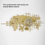 59" Large 3D World Map Wall Clock – Luxury Gold Metal Silent Clock Wall Art for ... - Image 3