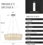 32'' Flower LED Chandelier Large Luxury Crystal Light Fixture Chrome Dimmable Mo... - Image 3