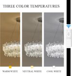 32'' Flower LED Chandelier Large Luxury Crystal Light Fixture Chrome Dimmable Mo... - Image 8
