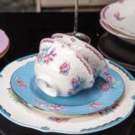 Bone China Dinnerware Set, 12-Piece Vintage Floral Butterfly Plates and Bowls Se... - Image 7