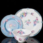 Bone China Dinnerware Set, 12-Piece Vintage Floral Butterfly Plates and Bowls Se... - Image 8