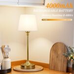 Kakanuo Cordless Table Lamps Rechargeable Set - 2 Pack Gold 4000mAH Battery Oper... - Image 4