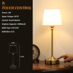 Kakanuo Cordless Table Lamps Rechargeable Set - 2 Pack Gold 4000mAH Battery Oper... - Image 6