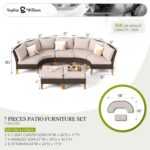 Sophia & William Half Moon Patio Furniture Set 7 Piece Outdoor Sectional Sofa Se... - Image 8