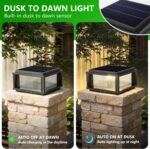 Solar Column Light Outdoor, Cast Aluminum LED IP65 Waterproof 10x10 Outdoor Pill... - Image 4