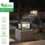 Solar Column Light Outdoor, Cast Aluminum LED IP65 Waterproof 10x10 Outdoor Pill... - Image 5