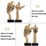 6.5" H Black Gold Art Thinker Figurines 2 PCS, Abstract Small Statues Home Accen... - Image 4
