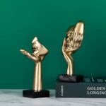 6.5" H Black Gold Art Thinker Figurines 2 PCS, Abstract Small Statues Home Accen... - Image 7
