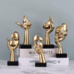 6.5" H Black Gold Art Thinker Figurines 2 PCS, Abstract Small Statues Home Accen... - Image 8