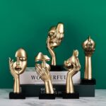 6.5" H Black Gold Art Thinker Figurines 2 PCS, Abstract Small Statues Home Accen... - Image 9