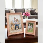 Blush Sakura Pink Farmhouse Photo Frames 10+6 Inch - Handmade Pink-Blue Lace Set... - Image 4