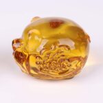 Gold Crystal Pig Figurine – Mini K9 Crystal Lucky Pig Statue, Animal Collectible... - Image 4