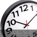 Wall Clock 12 Inch Silent Non-Ticking Big Numbers Easy to Read Wall Clocks Decor... - Image 3
