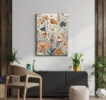 3Pcs Framed Neutral Floral Canvas Wall Art Botanical Wildflower Poster Prints Be... - Image 6