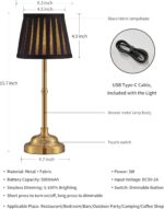 KDG Cordless LED Table Lamp Set of 2, Portables Fabric Shade Desk Lamps, 5000mAh... - Image 6