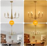 ACNKTZ Gold Chandelier Light Fixture, 6-Light Modern Farmhouse Kitchen Chandelie... - Image 6