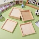 6Pcs Unfinished Wood Trays, 4.7in Small Montessori Platters Wooden Serving Trays... - Image 7