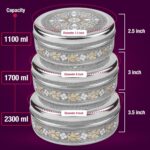 KSJONE Meenakari Designer 3PC Stainless Steel Food Storage Containers with Lids ... - Image 3