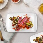 Foraineam Rectangular Salad Plates, 10 Inch White Porcelain Dessert Appetizer Pl... - Image 5