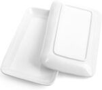 Foraineam Rectangular Salad Plates, 10 Inch White Porcelain Dessert Appetizer Pl... - Image 8