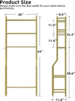 Livilord 3-Tier Over The Toilet Storage, Freestanding Metal Bathroom Shelves wit... - Image 4