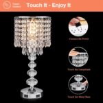 Acaxin Crystal Table Lamps for Bedroom Nightstand - Touch Bedside Lamps with Two... - Image 4