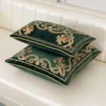 Aeckself European Luxury Velvet Lumbar Throw Pillow Cover 12 x 20 Inch, Embroide... - Image 4