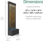 LONGRUN 48" Indoor Waterfall with App-Controlled RGB Lights, Elegant Floor Fount... - Image 3