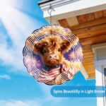 Highland Cow Wind Spinner Outdoor Patriotic Farm Animal Hanging Wind Sculpture 1... - Image 4