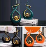 ELEGANTZ Abstract Art Ceramic Statues – Modern Shelf Decorations – Centerpiece L... - Image 3