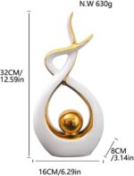 ELEGANTZ Abstract Art Ceramic Statues – Modern Shelf Decorations – Centerpiece L... - Image 4
