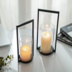 Sziqiqi Hurricane Candle Holder for Pillar: Black Modern Candle Holders for Tabl... - Image 3