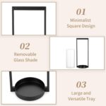 Sziqiqi Hurricane Candle Holder for Pillar: Black Modern Candle Holders for Tabl... - Image 5