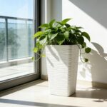 Worth Garden 22" Tall Planters Set of 2 - Plastic White Square Plant Pots with D... - Image 4