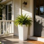Worth Garden 22" Tall Planters Set of 2 - Plastic White Square Plant Pots with D... - Image 5