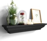 SRIWATANA Black Floating Shelves, Solid Wood Storage Wall Shelves Set of 4 Displ... - Image 4