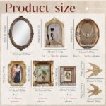 Wonderjune 8 Pcs Vintage Picture Frames with Gold Mirror Bird Sculpture Antique ... - Image 3